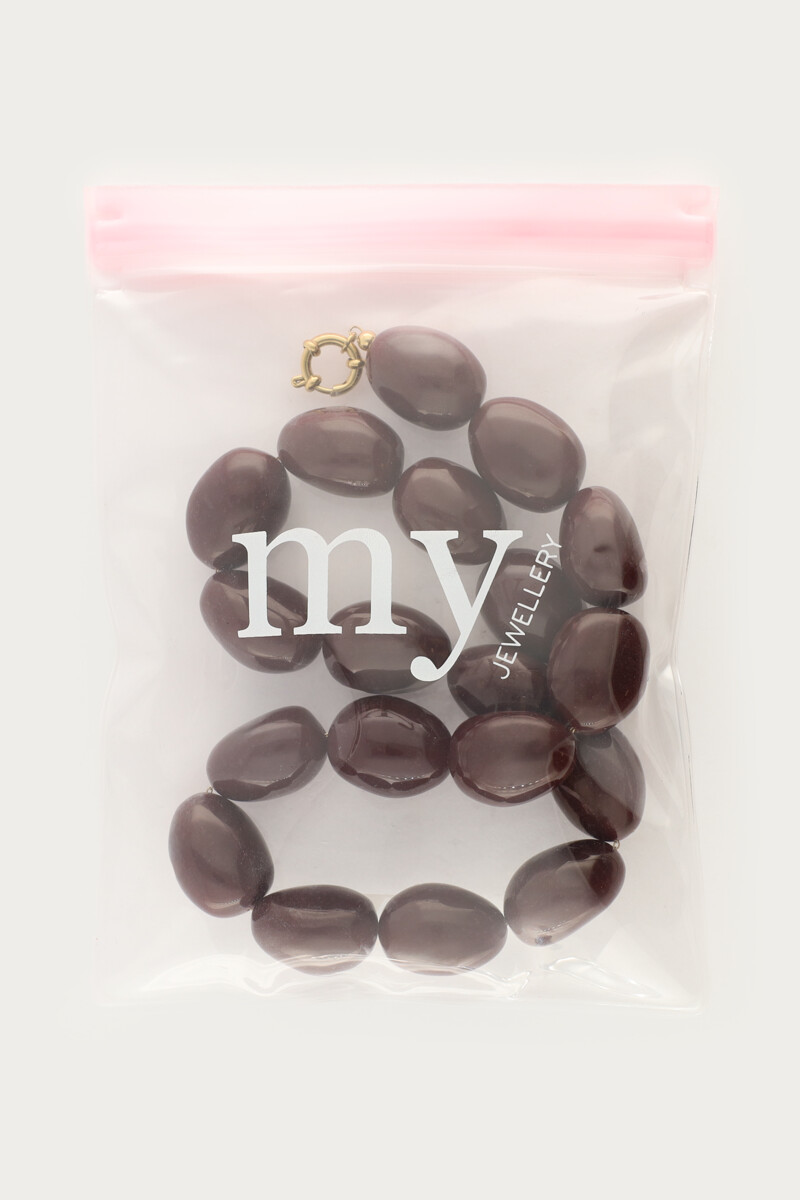 Brown chunky beaded necklace | My Jewellery