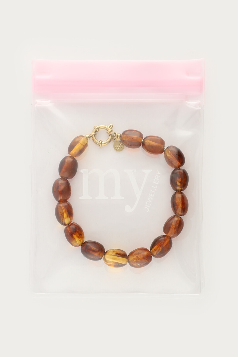 Brown minimalist beaded bracelet | My Jewellery