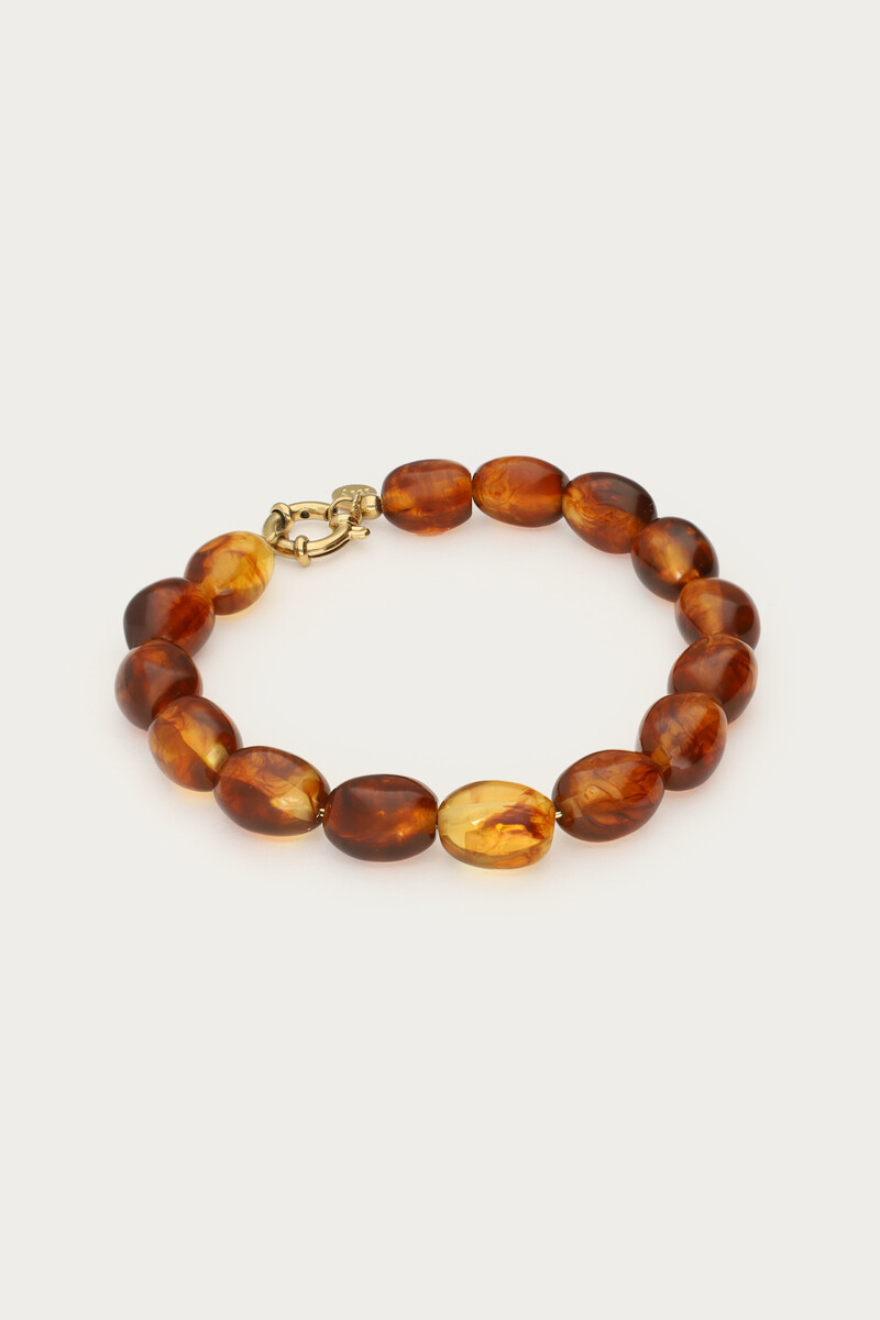 Brown minimalist beaded bracelet | My Jewellery