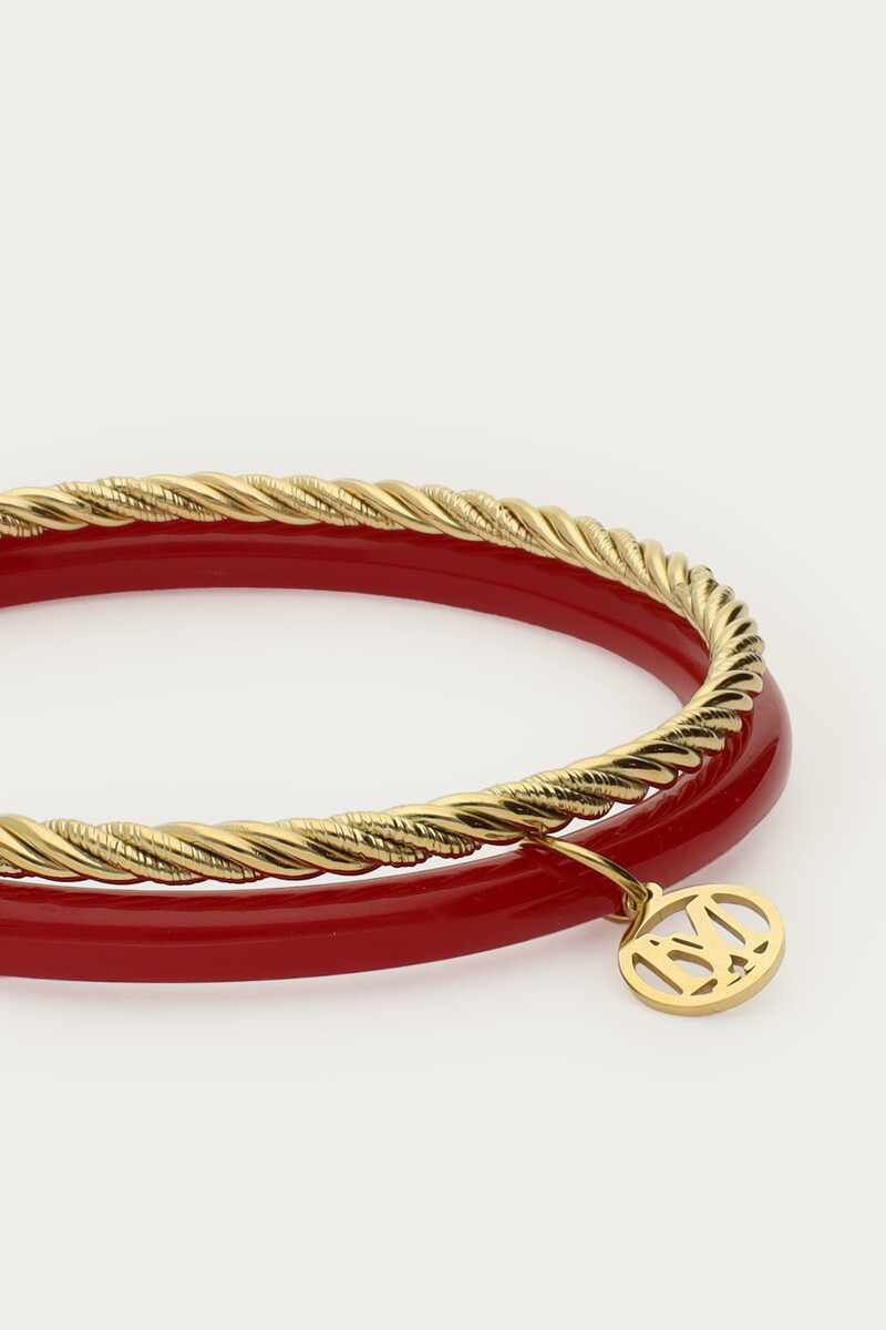 Dark red thin bangle set | My Jewellery