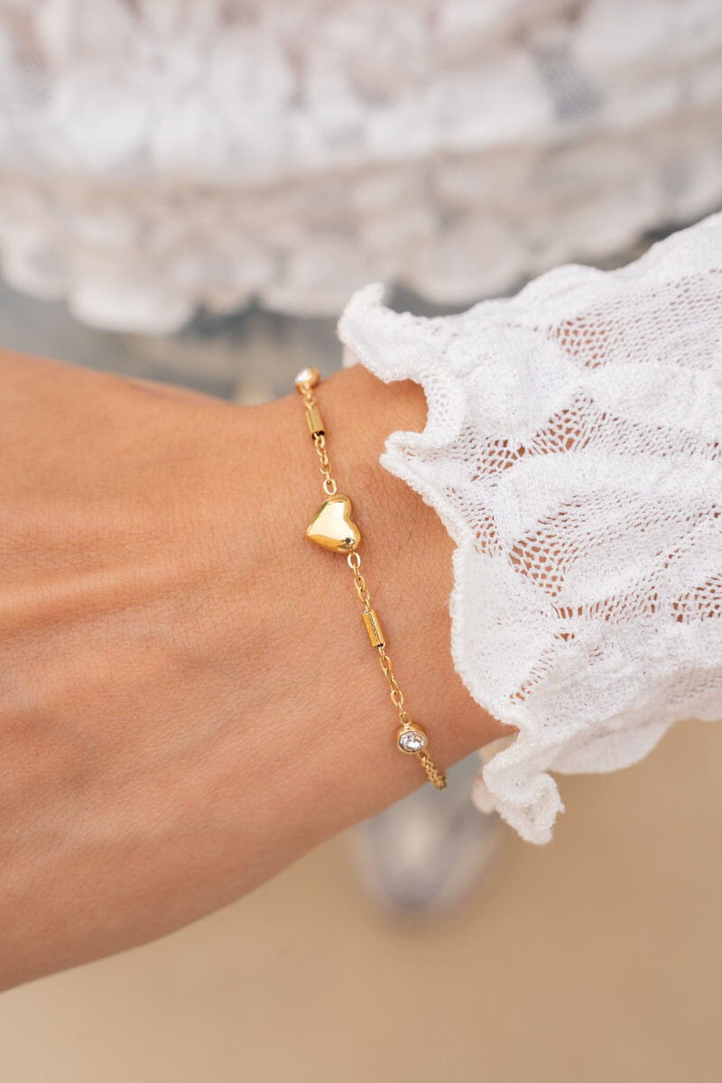 Minimalist bracelet with heart & tubes | My Jewellery