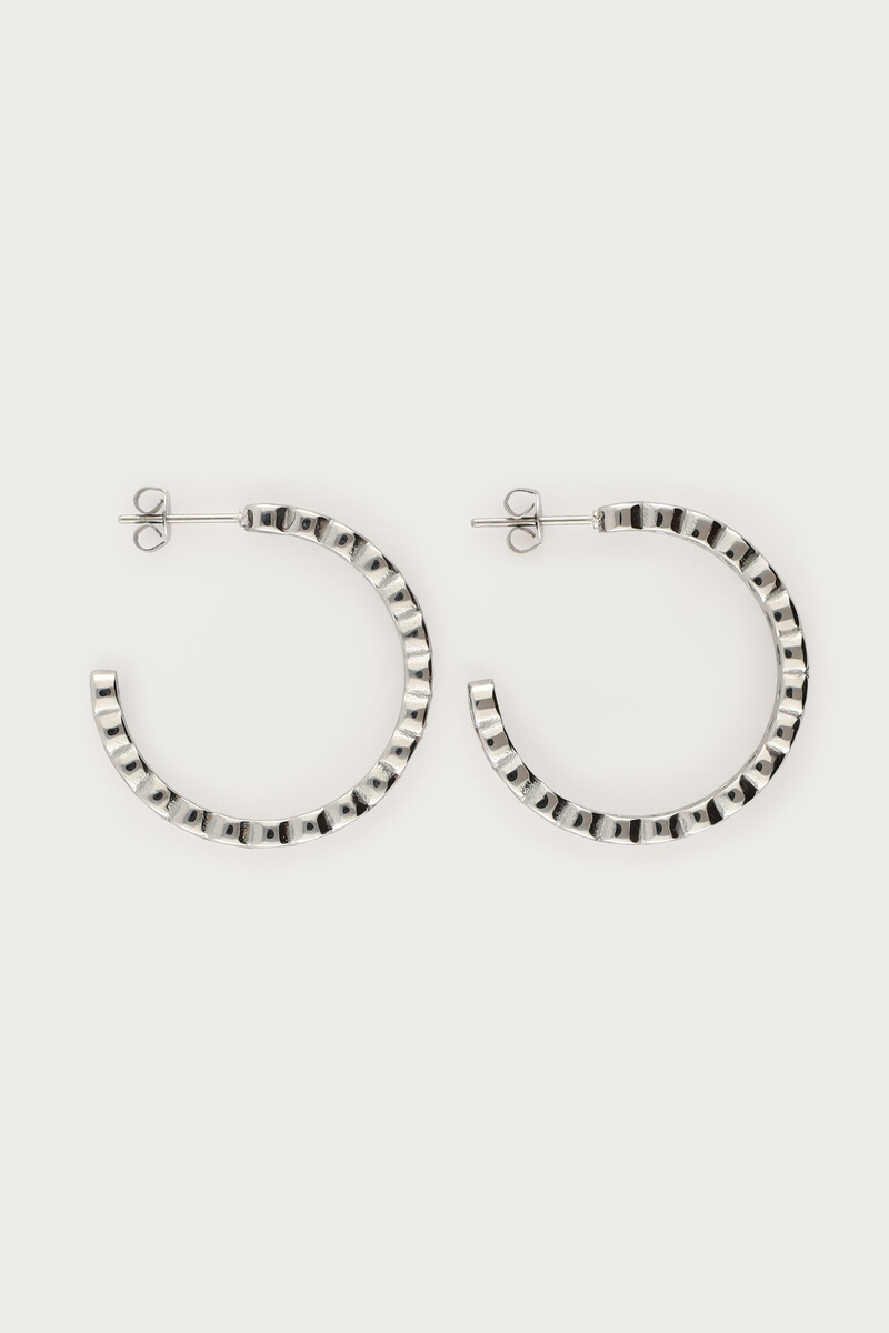 Midnight hoop earrings with colourful rhinestones | My Jewellery