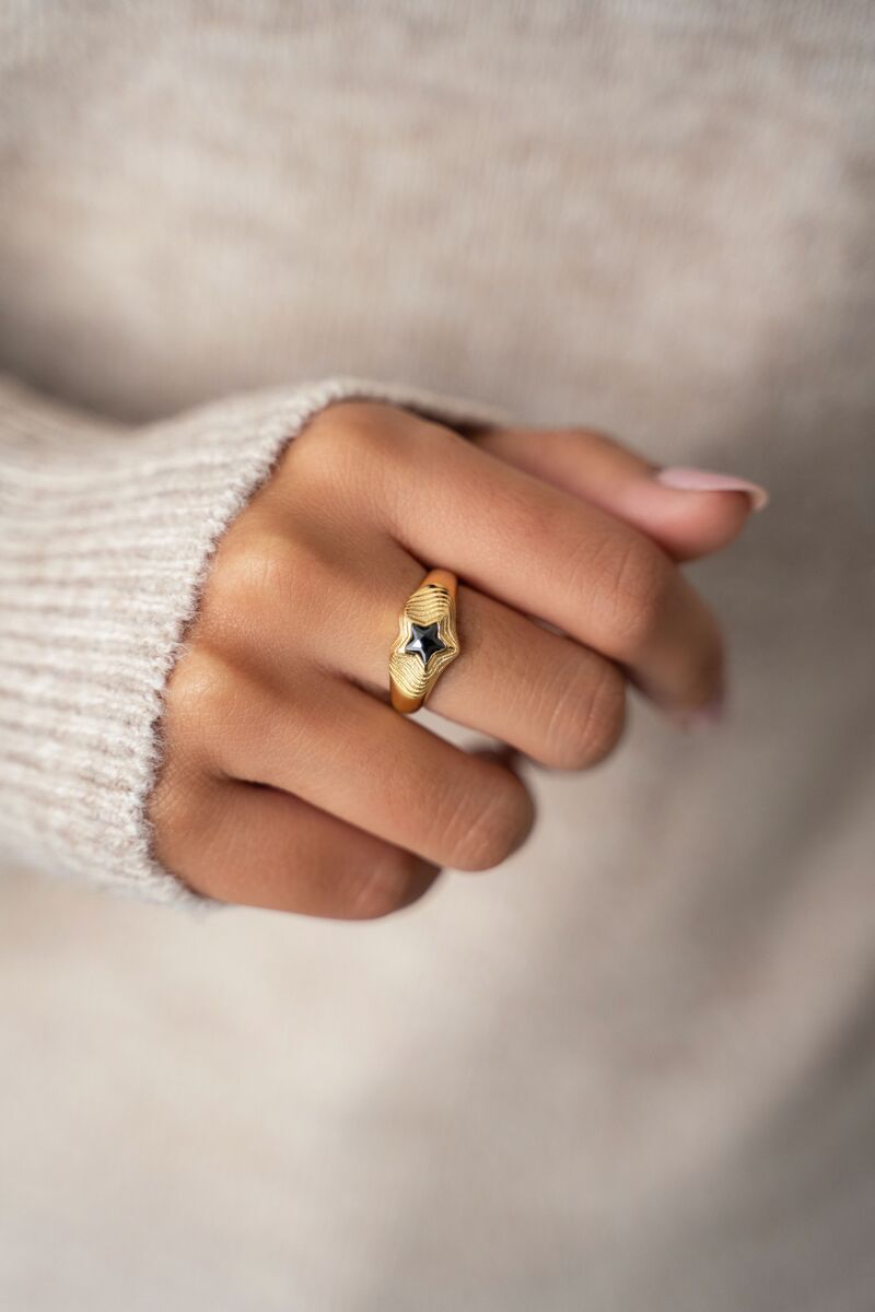 MOOD ring met zwarte ster | My Jewellery