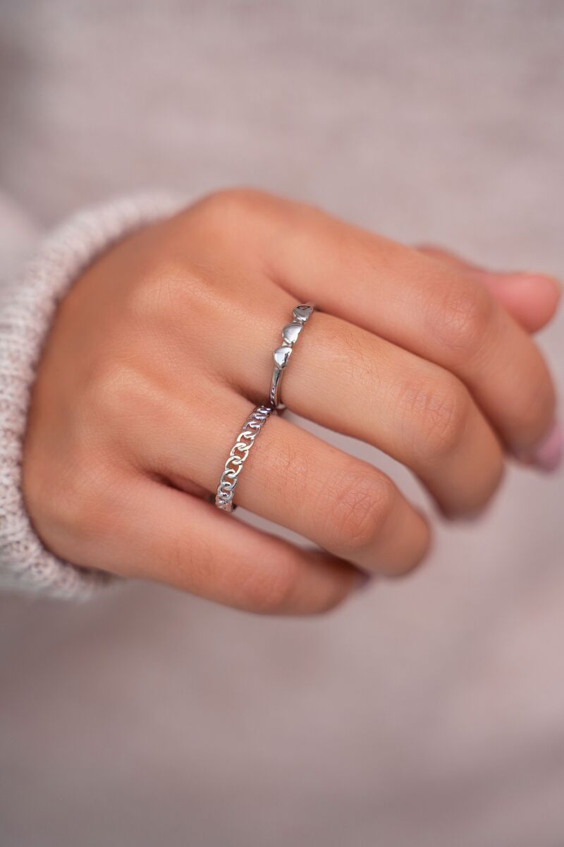 Ring platte schakels | Ring met schakels