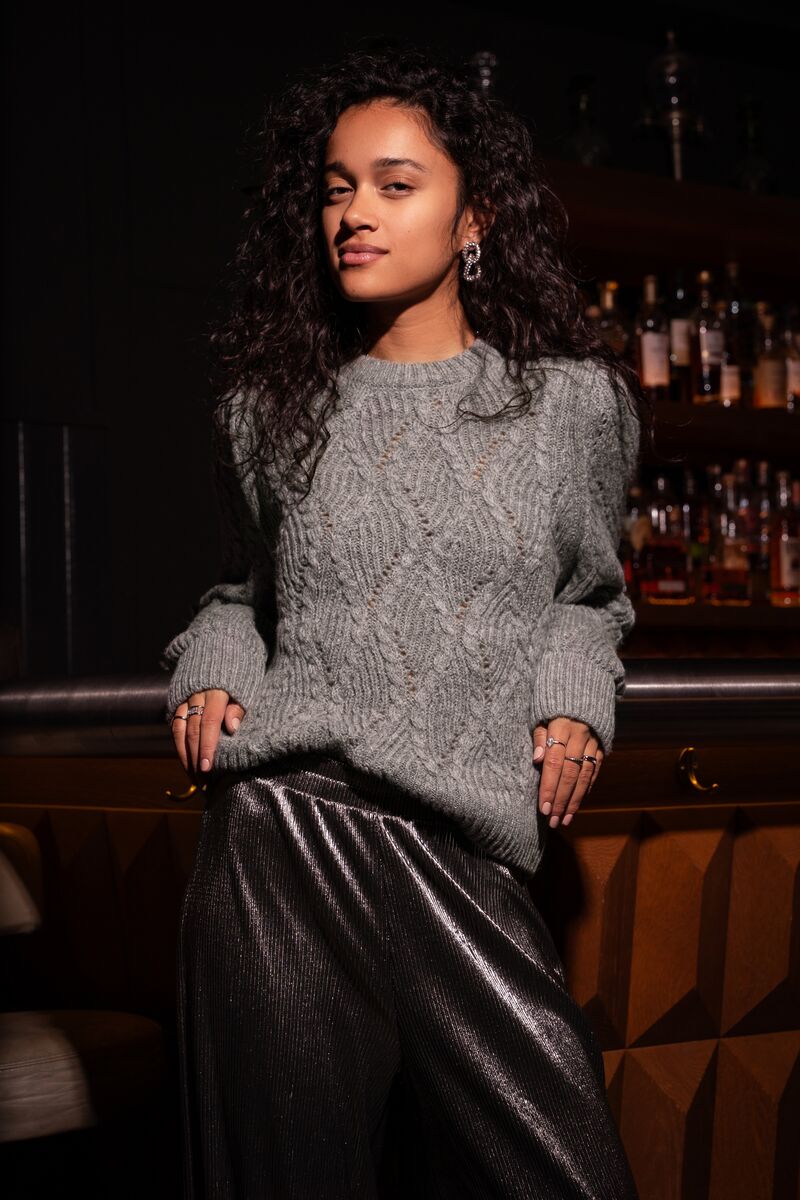 Grey sweater ajour | My Jewellery