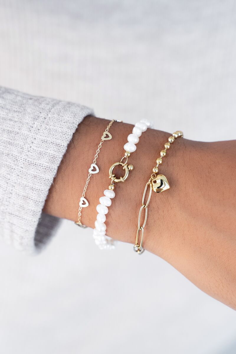 Pearl beaded bracelet with lock | My Jewellery