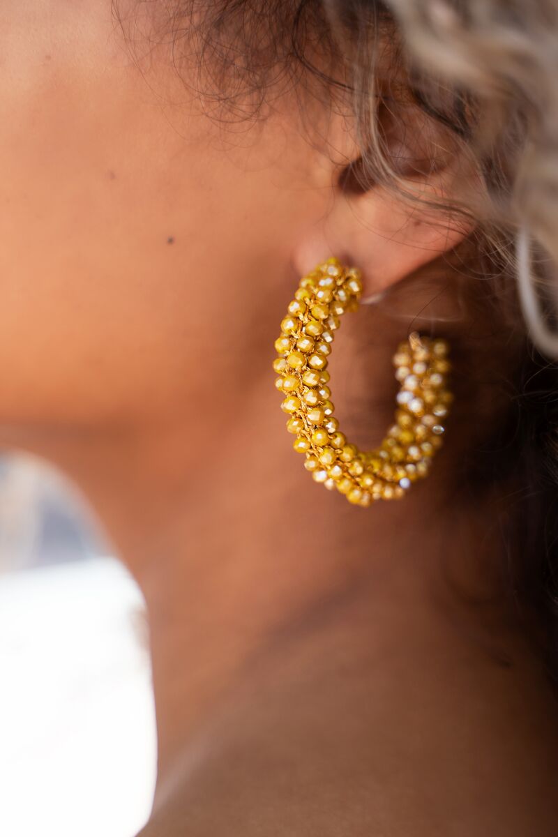 Statement ring earrings with stones | My Jewellery