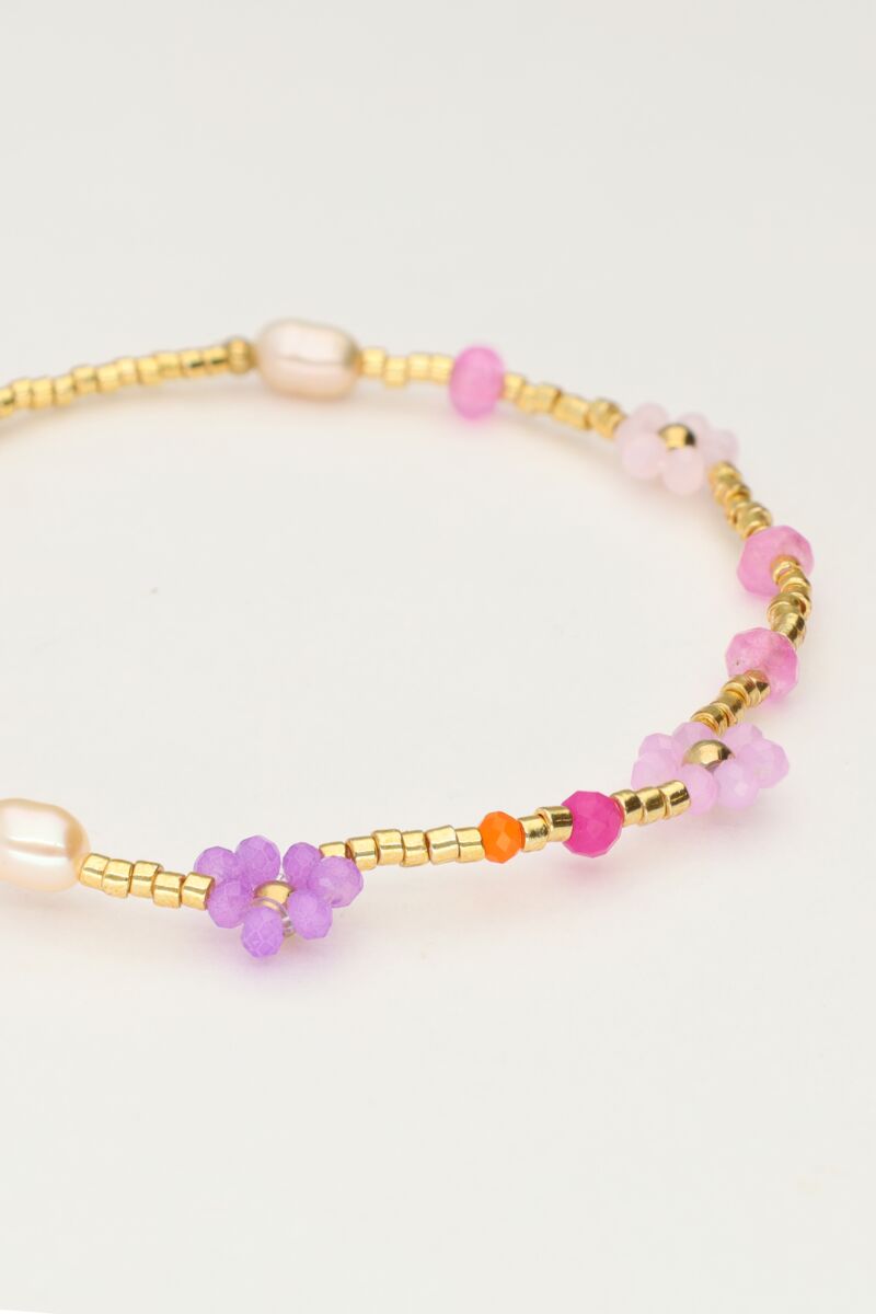 Art beaded bracelet with flowers | My Jewellery