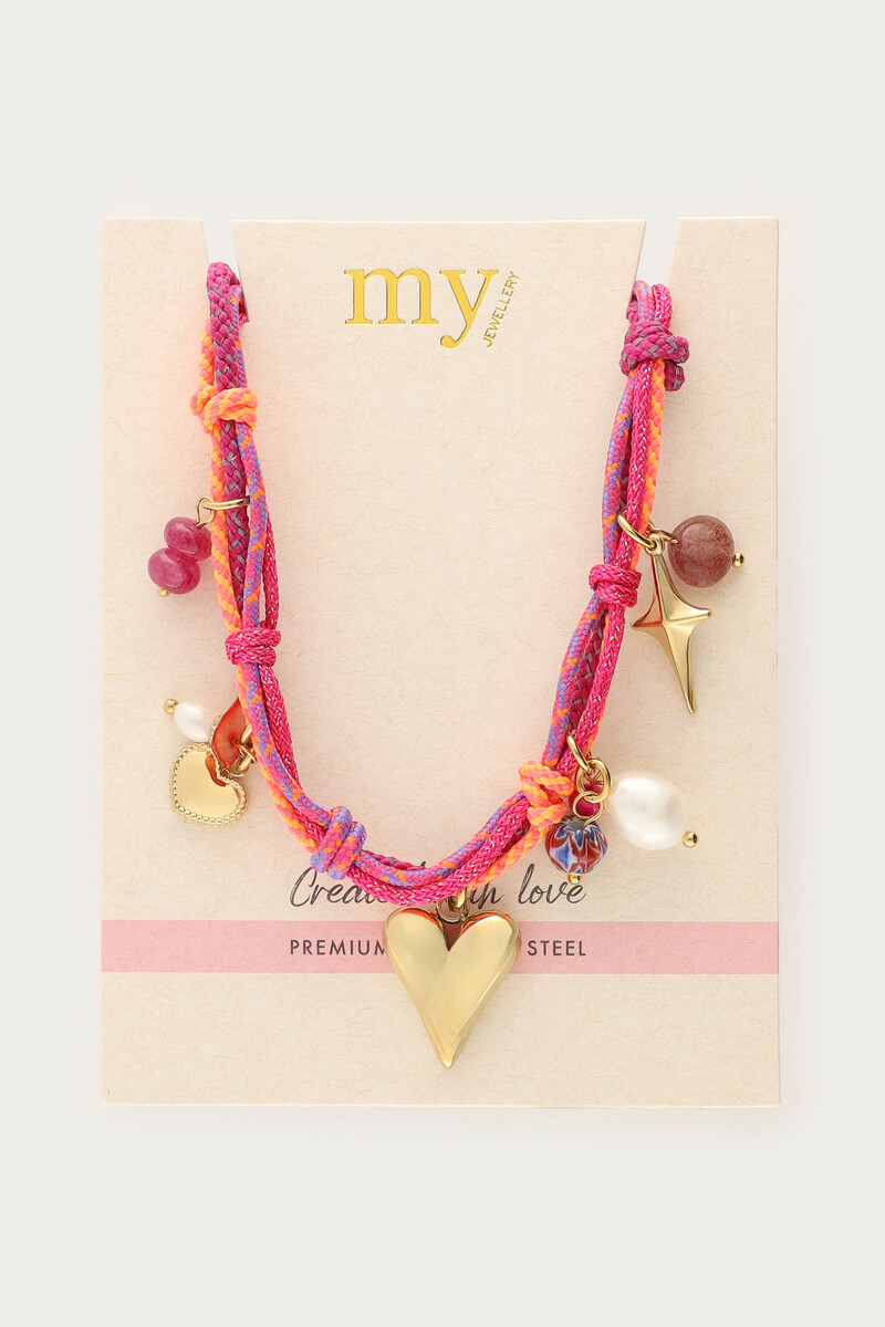 Purple cord necklace with charms | My Jewellery