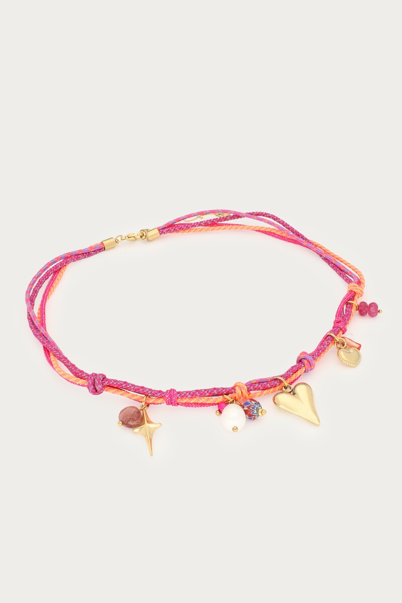 Purple cord necklace with charms | My Jewellery