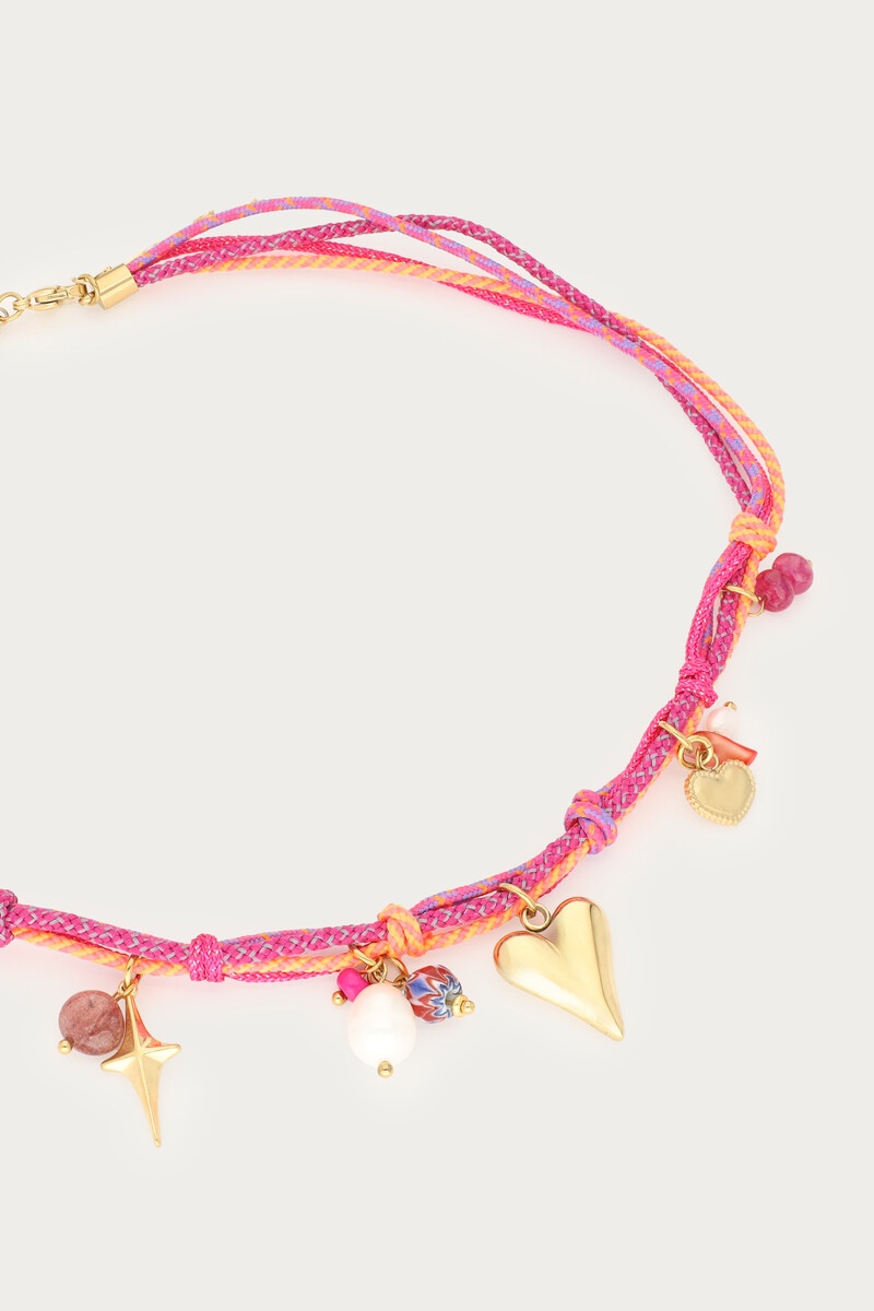 Purple cord necklace with charms | My Jewellery