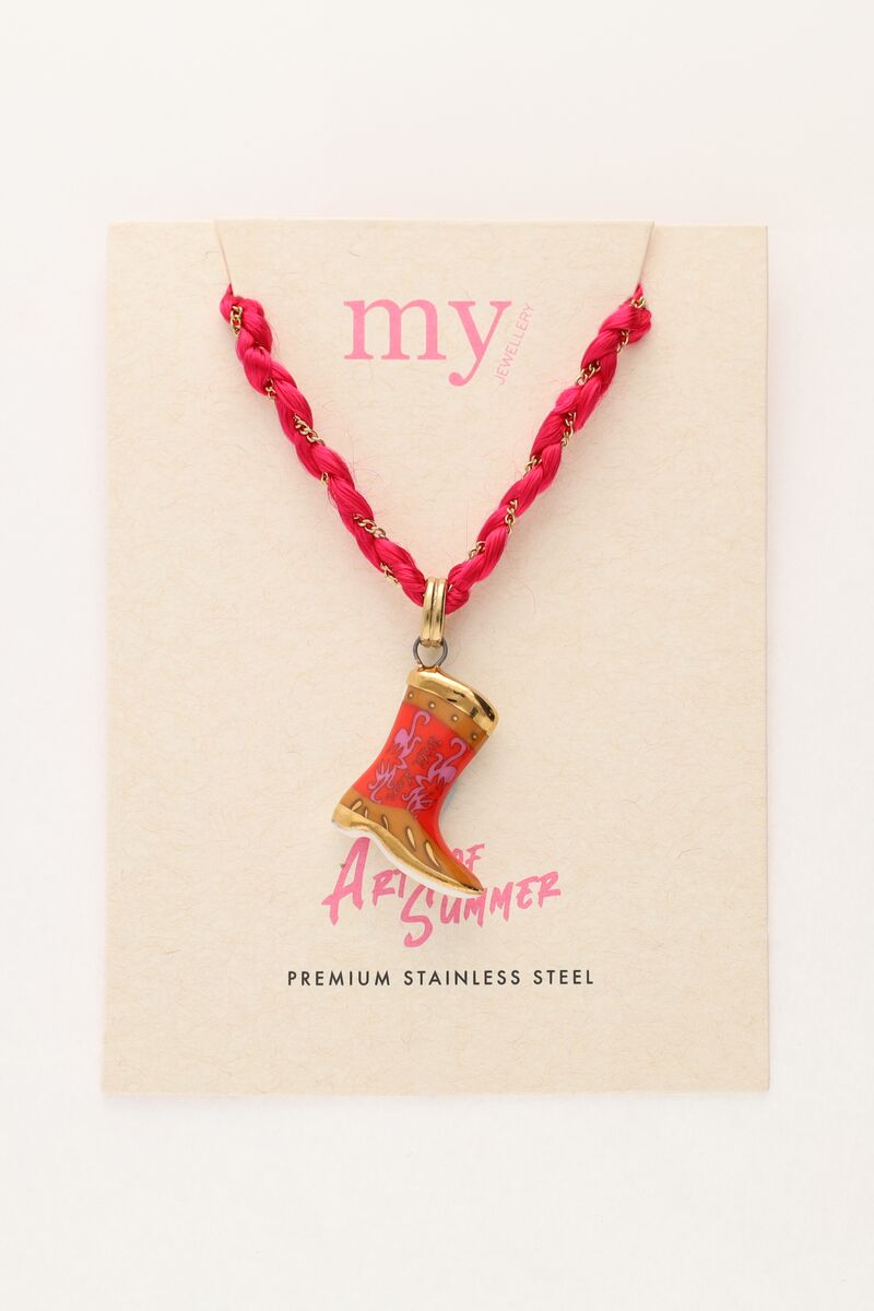 Rote Art Kette mit Westernstiefeln My Jewellery