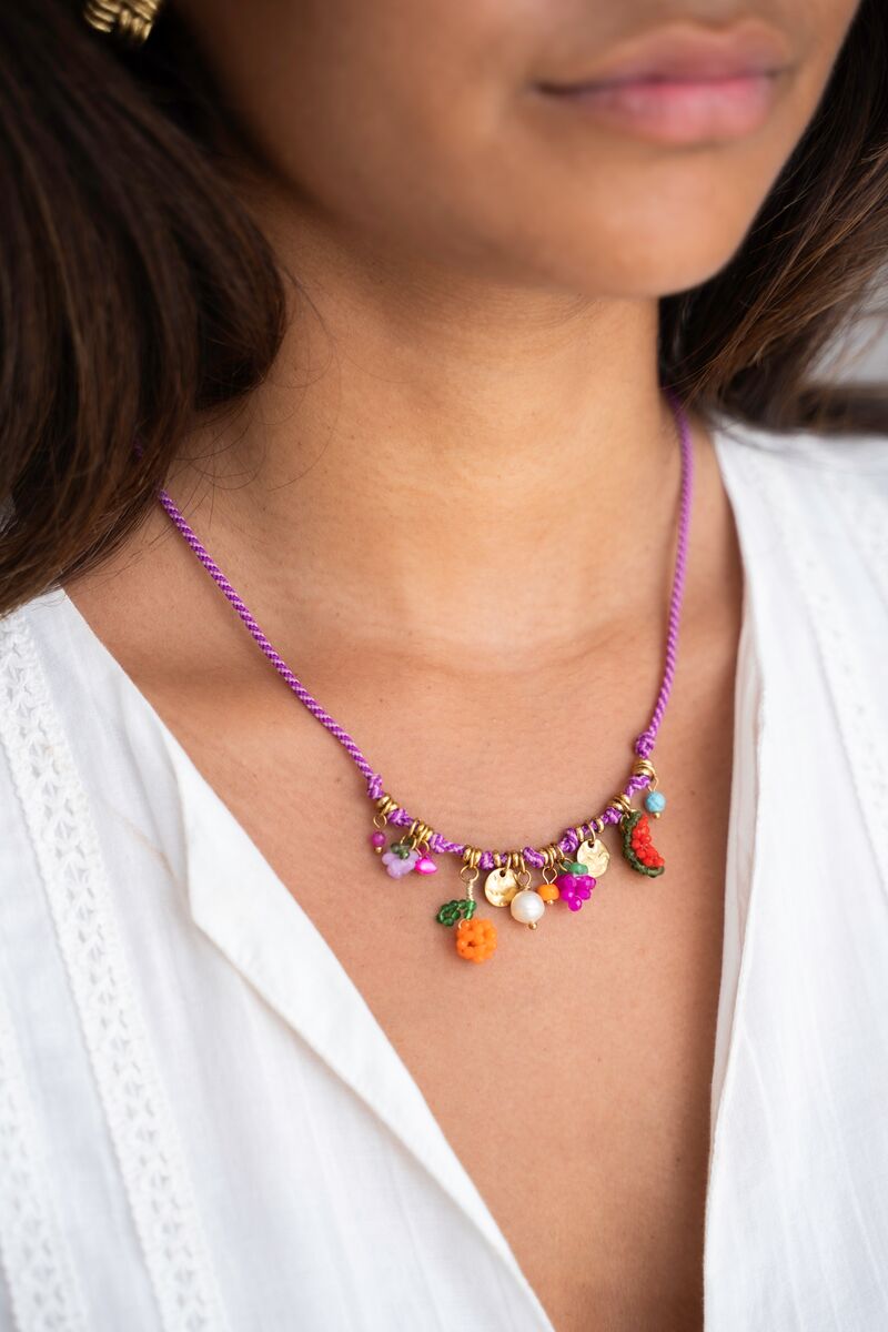 Art purple rope necklace tutti frutti | My Jewellery