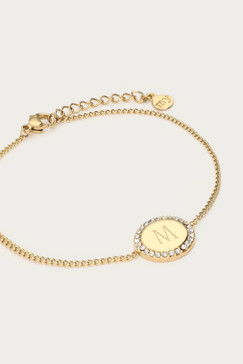 Atelier bracelet with round rhinestone charm | My Jewellery