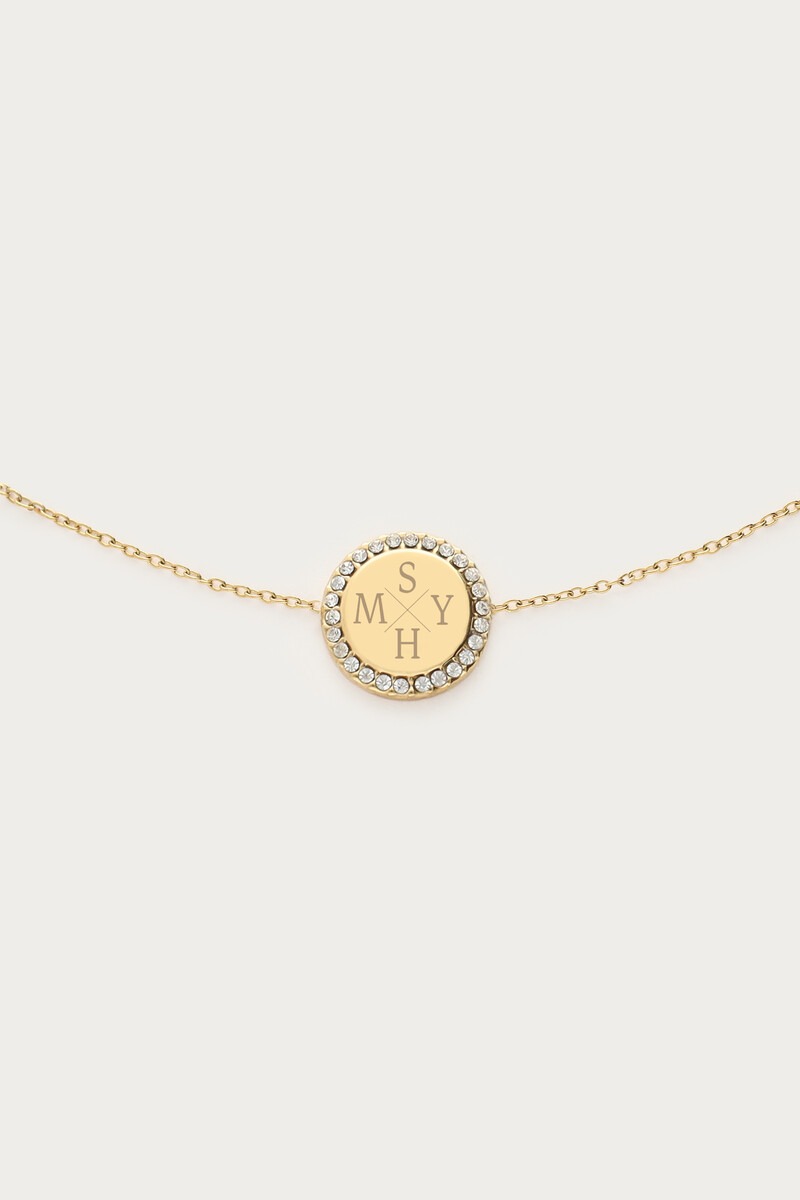 Atelier bracelet with round rhinestone charm | My Jewellery