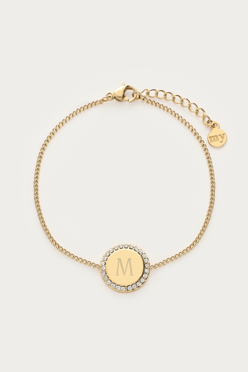 Atelier armband met ronde strass bedel