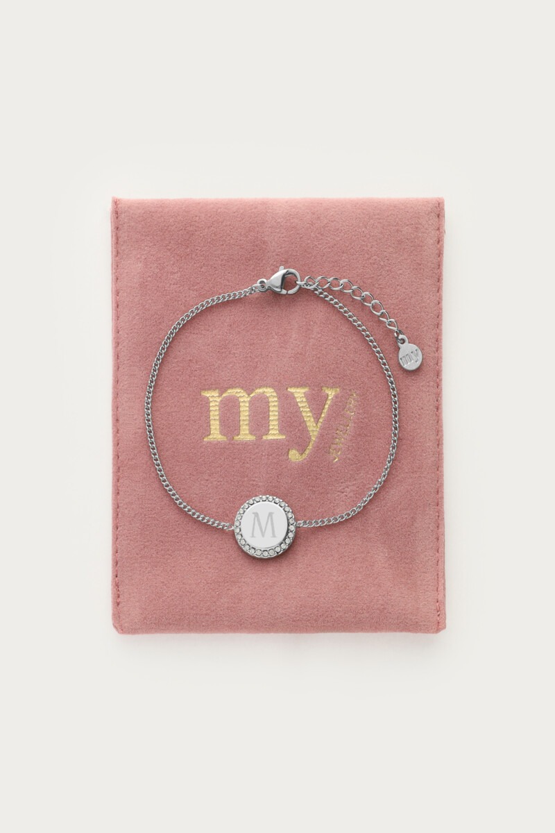 Atelier bracelet with round rhinestone charm | My Jewellery