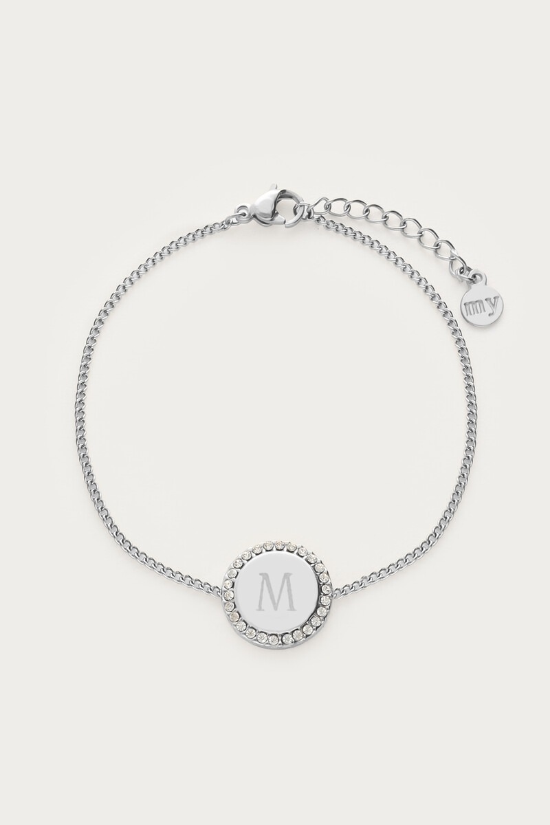 Atelier armband met ronde strass bedel