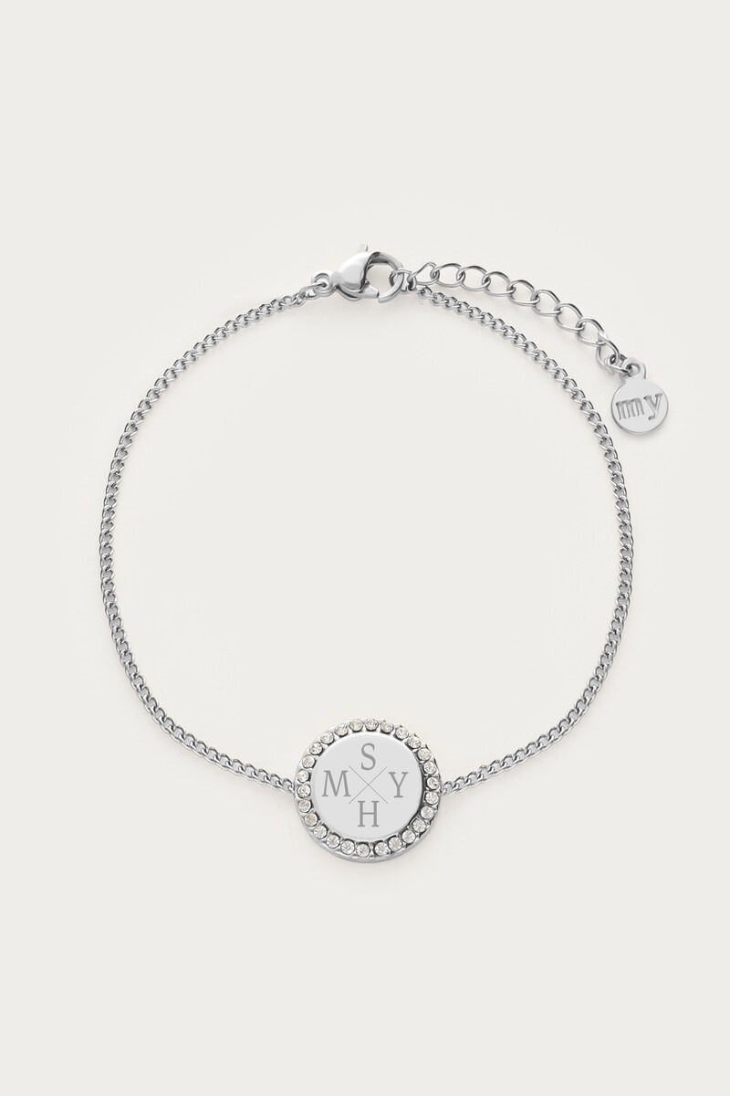 Atelier bracelet with round rhinestone charm | My Jewellery