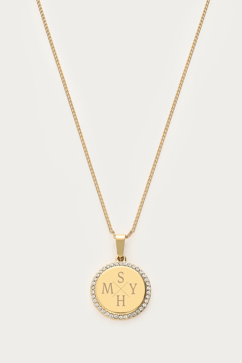 Atelier long necklace with round rhinestone charm | My Jewellery