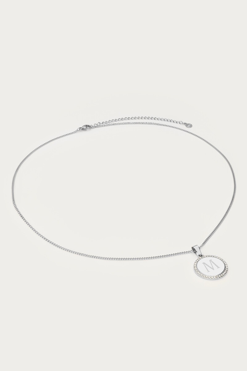 Atelier long necklace with round rhinestone charm | My Jewellery