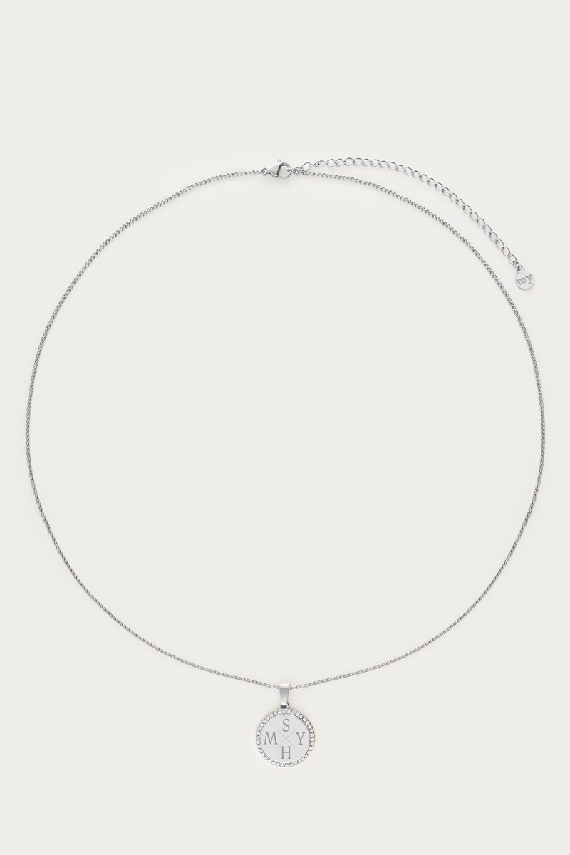 Atelier long necklace with round rhinestone charm | My Jewellery