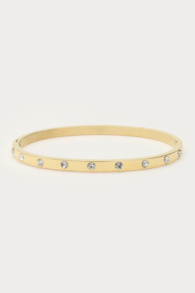 Bangle with clear rhinestones