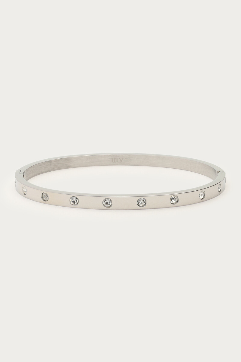 Bangle with clear rhinestones