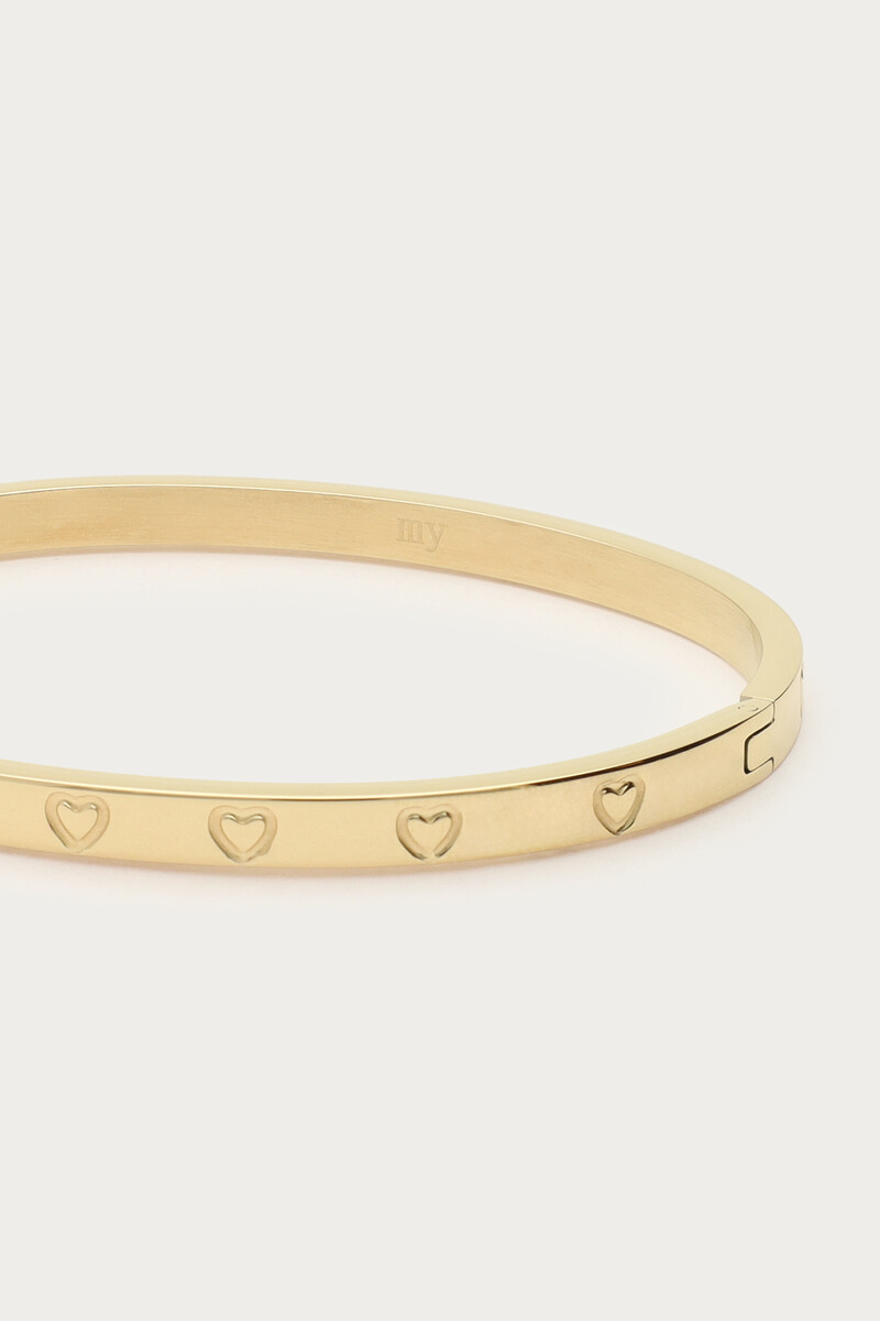 Bangle with engraved hearts | My Jewellery