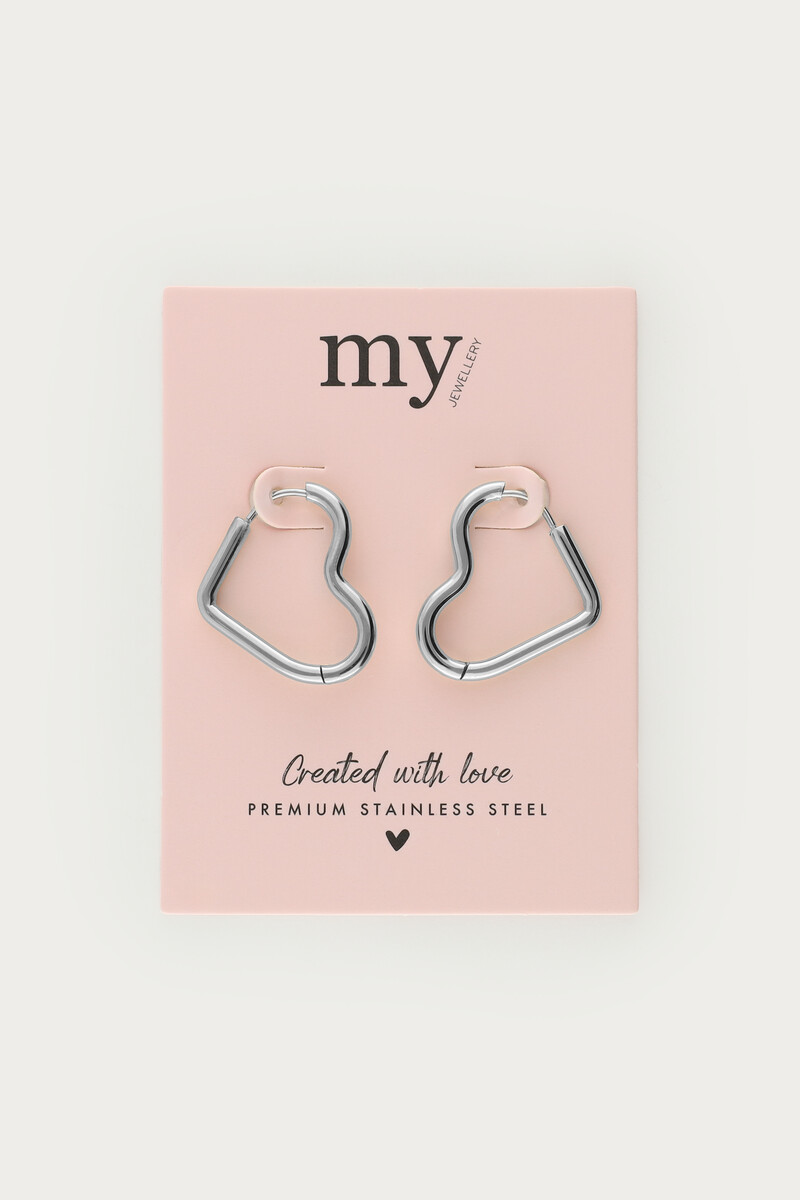 Basic earrings with open heart | My Jewellery