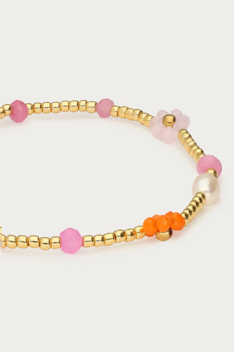 Beaded bracelet with freshwater pearls & flowers | My Jewellery