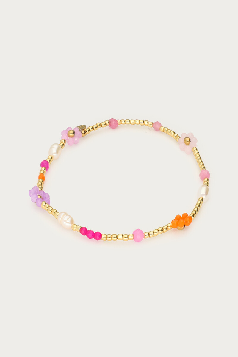 Beaded bracelet with freshwater pearls & flowers | My Jewellery