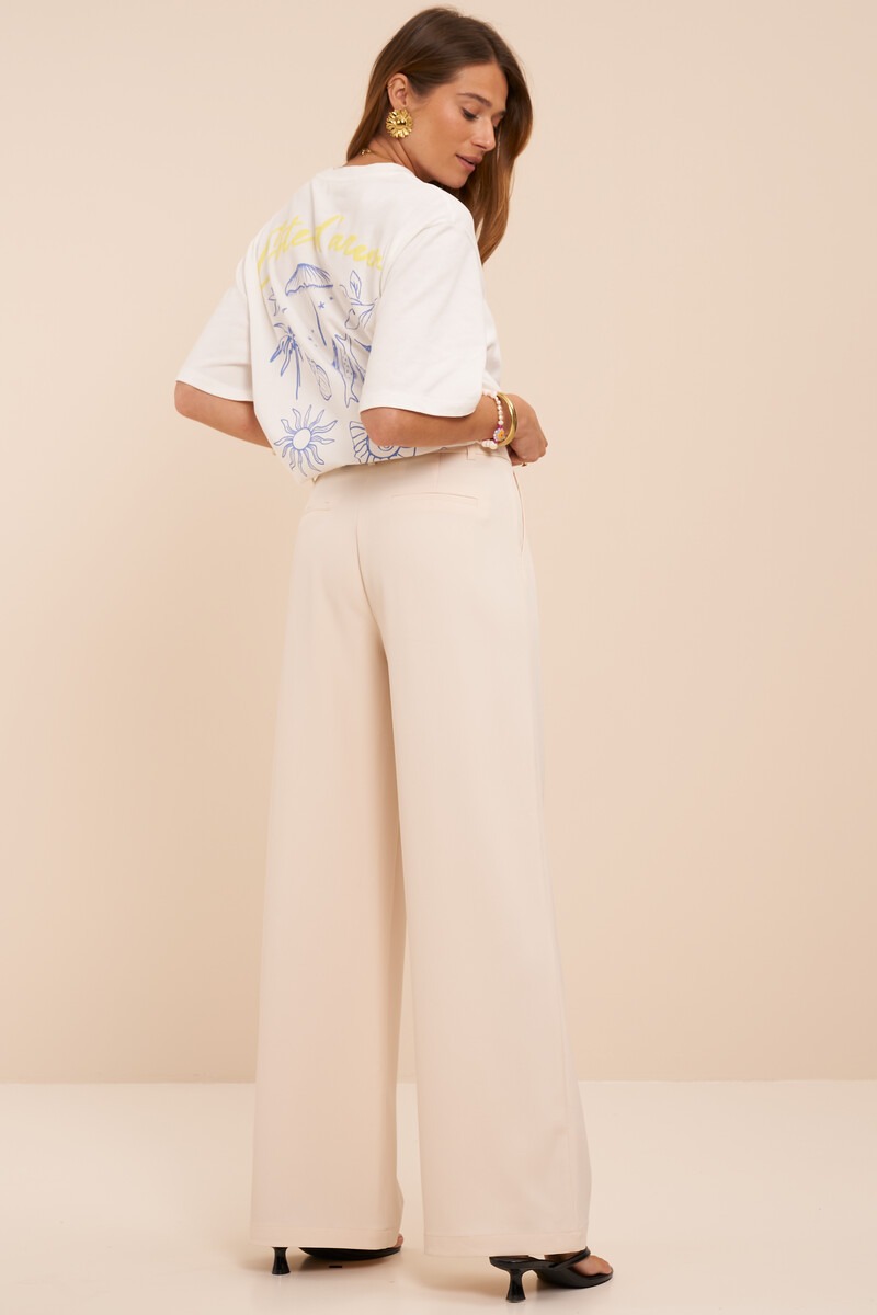 Beige basic pants with wide legs | My Jewellery