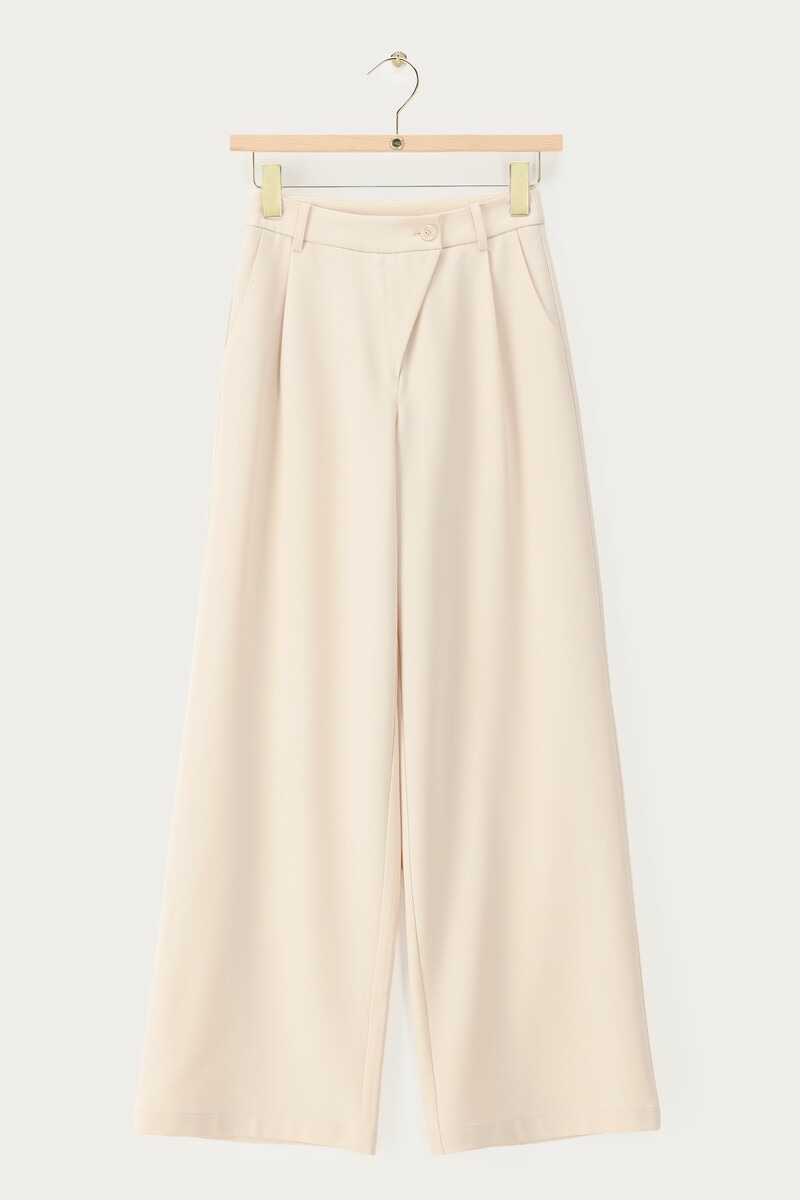 Beigefarbene Basic-Hose Mit Weitem Bein | My Jewellery