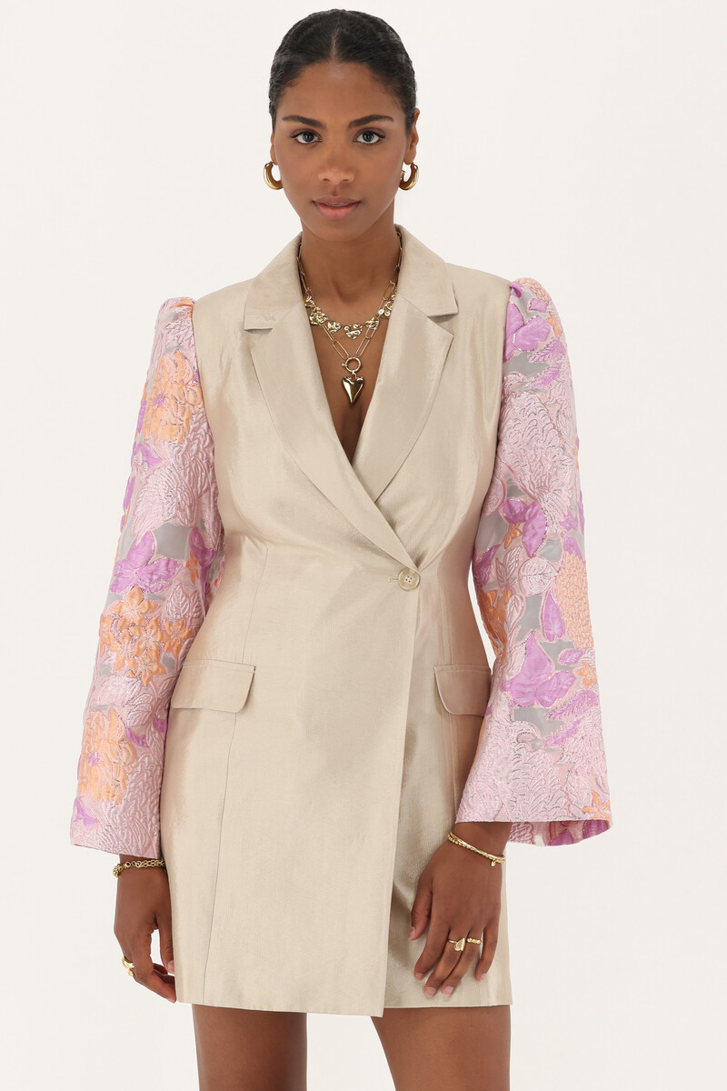 Beige blazer dress with wide sleeves | My Jewellery