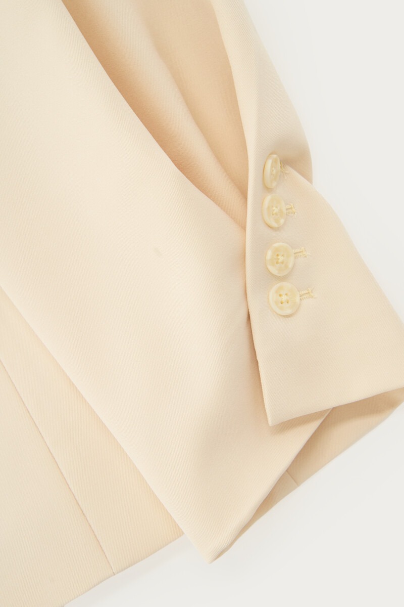 Beige blazer with pleated sleeves