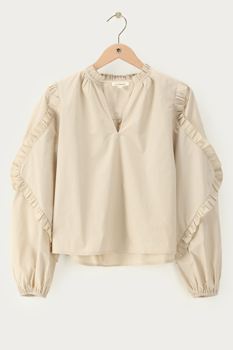 Beige blouse with ruffles | My Jewellery