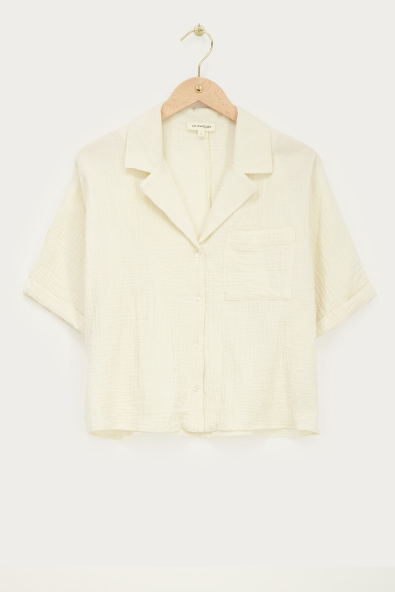 Beige blouse with short sleeves | My Jewellery