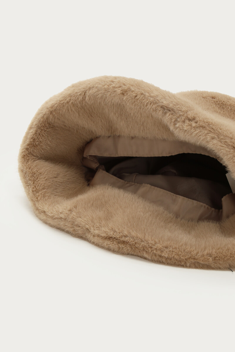 Beige bucket hat faux fur | My Jewellery