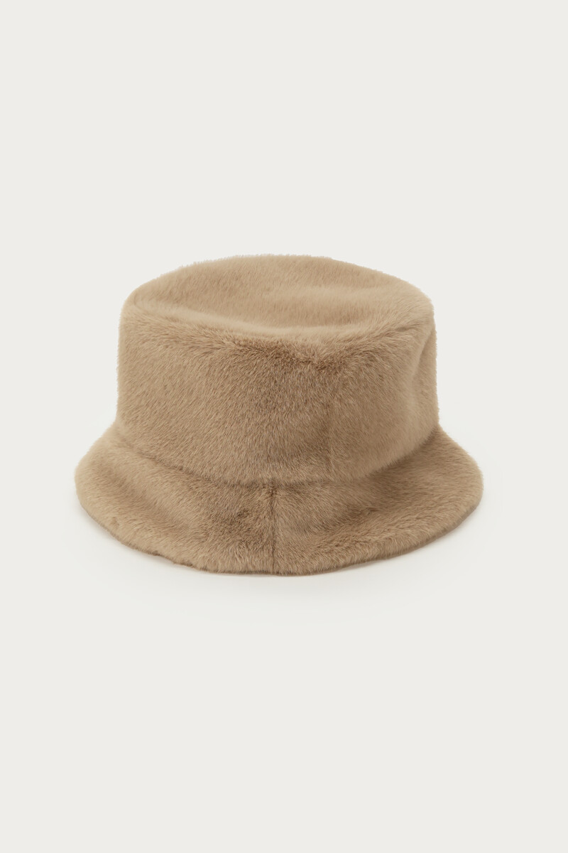 Beige bucket hat faux fur | My Jewellery