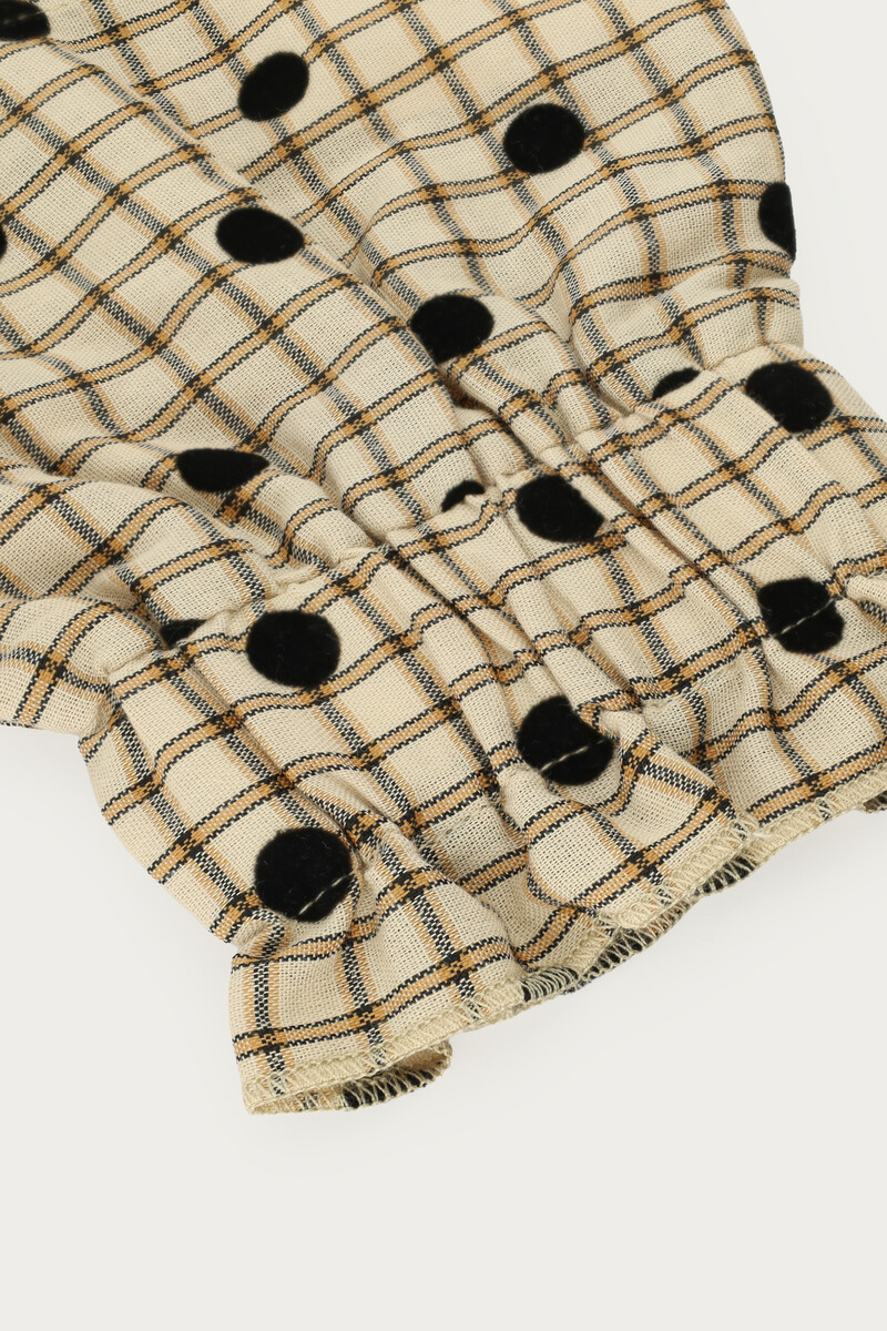 Beige Checkered Cuffs with Polka Dots | My Jewellery