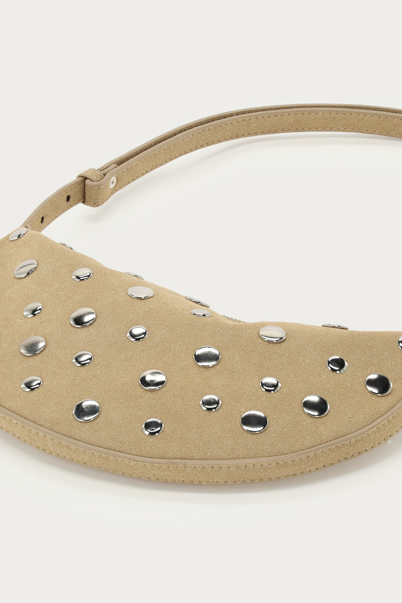 Beige crossbody bag with studs | My Jewellery