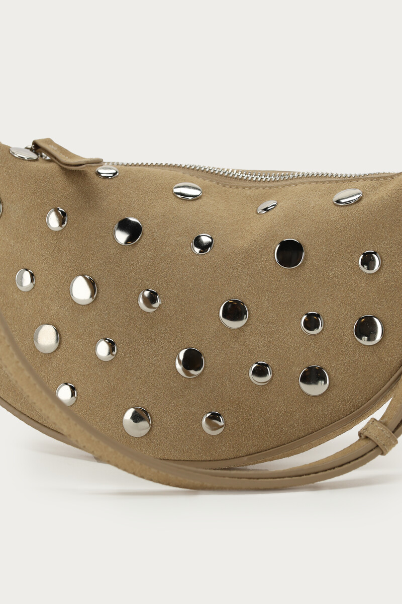 Beige crossbody bag with studs | My Jewellery