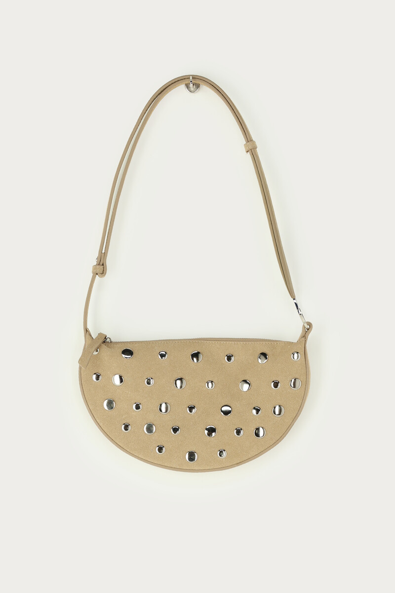 Beige crossbody bag with studs | My Jewellery