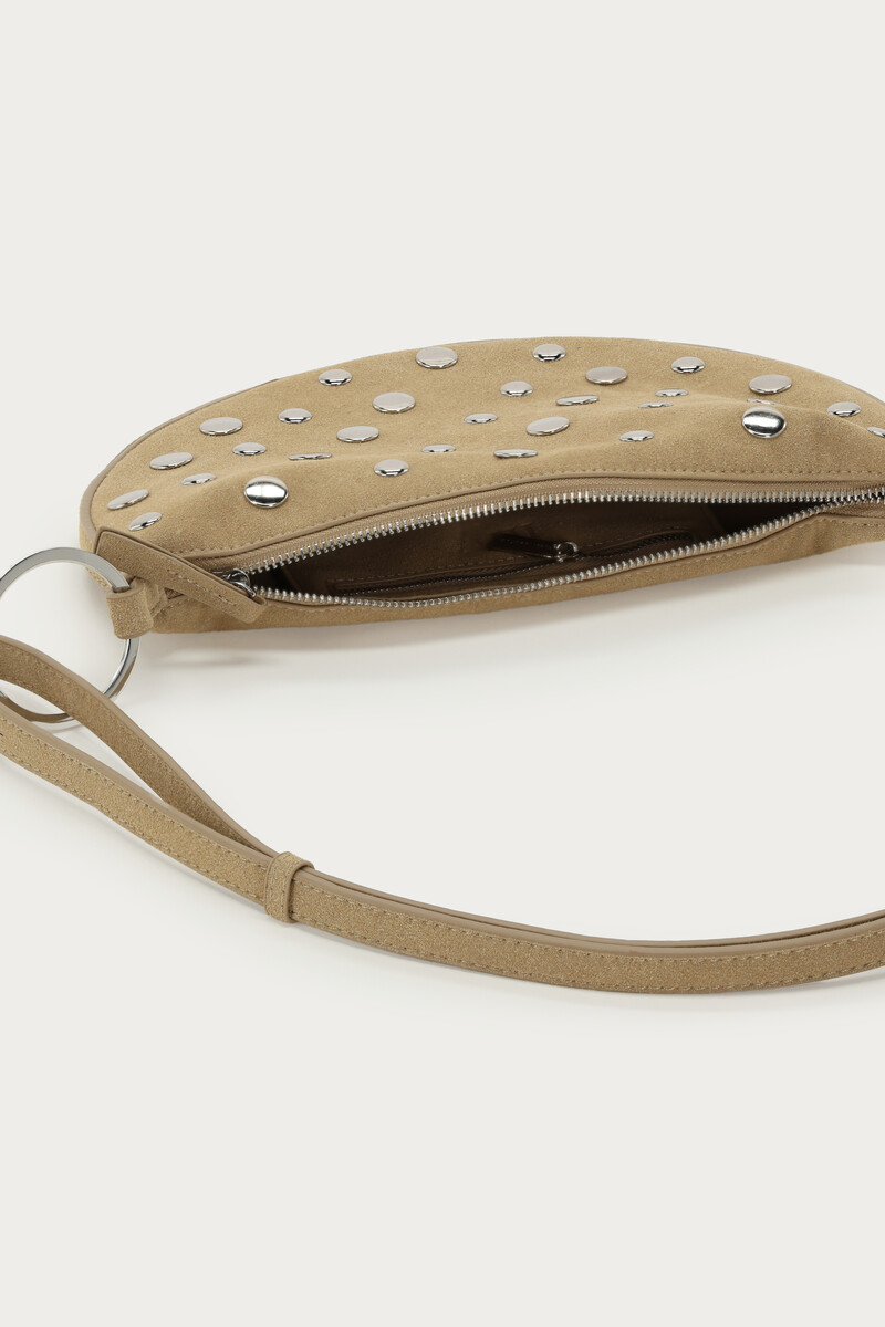 Beige crossbody bag with studs | My Jewellery