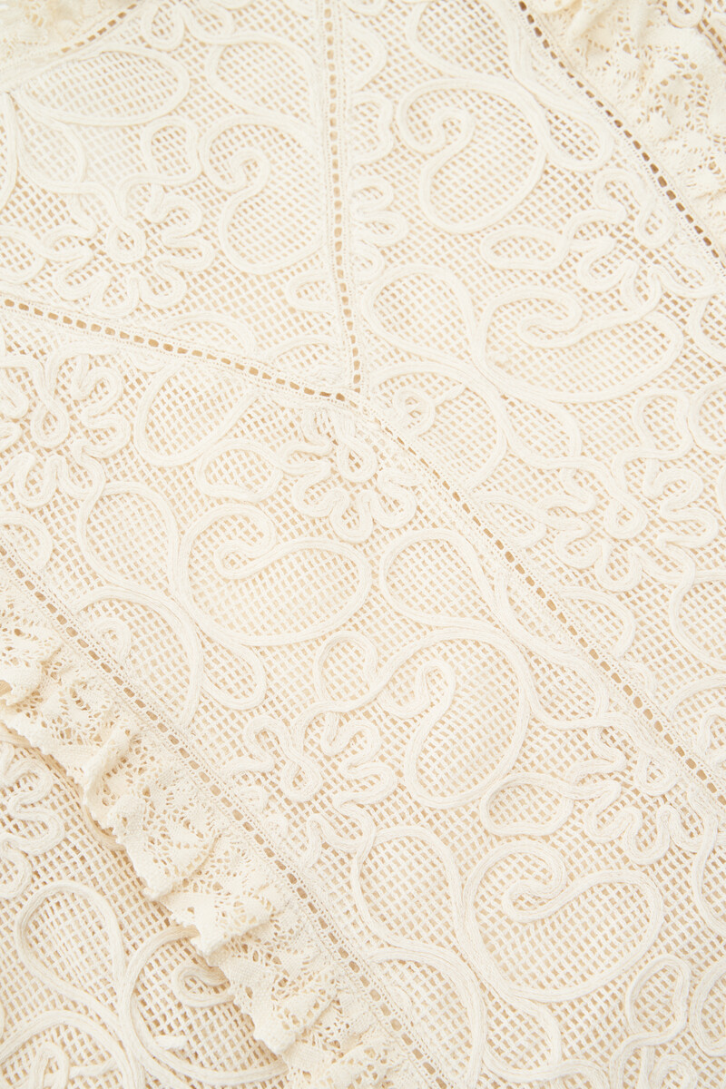 Beige embroidery top with wide sleeves | My Jewellery