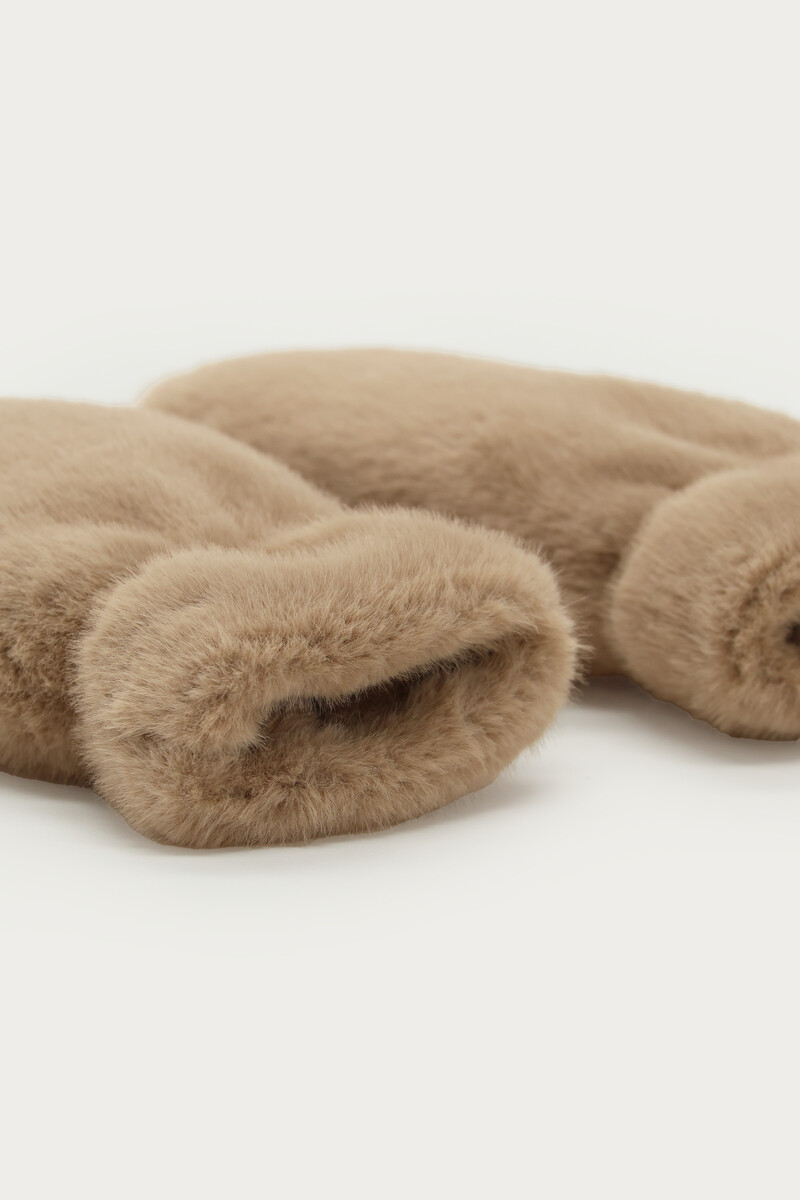 Beige gloves faux fur | My Jewellery