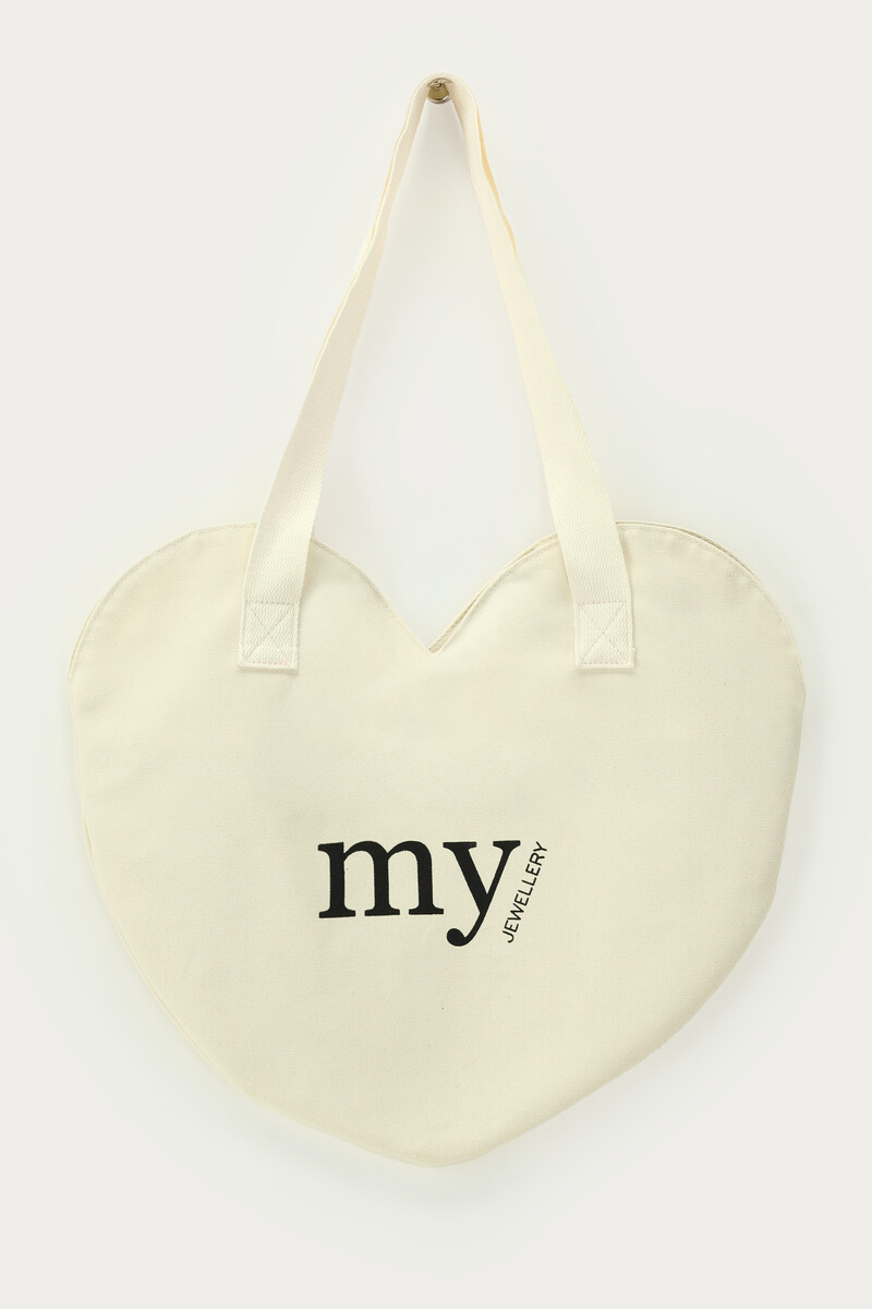 Beige hearts tote bag | My Jewellery