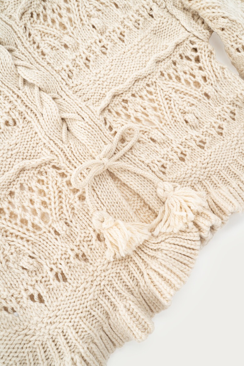 Beige knitted sweater in boho style | My Jewellery