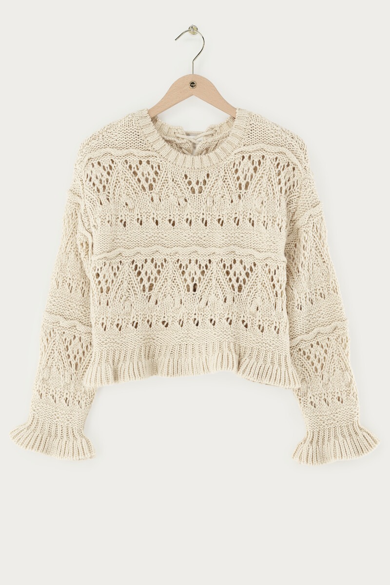 Beige knitted sweater in boho style | My Jewellery